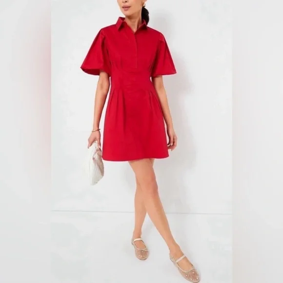 New!! 🌺 TUCKERNUCK Red Mini Delaney Dress S NWT - Picture 3 of 11